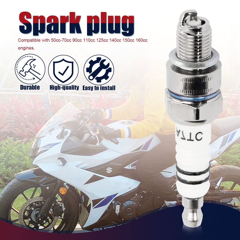 QAZAKY 3Pcs Spark Plug A7TC for GY6 50cc-70cc 90cc 110cc 125cc 150cc ATV Scooter Pit Dirt Pocket Bike Moped Go Kart Quad Buggy TaoTao Buyang Roketa Sunl Baja Kymco Chinese U20FSR U22FSR-U C5HA C5HSB - Image 3